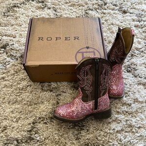 Roper Aztec pink glitter boots toddler 5